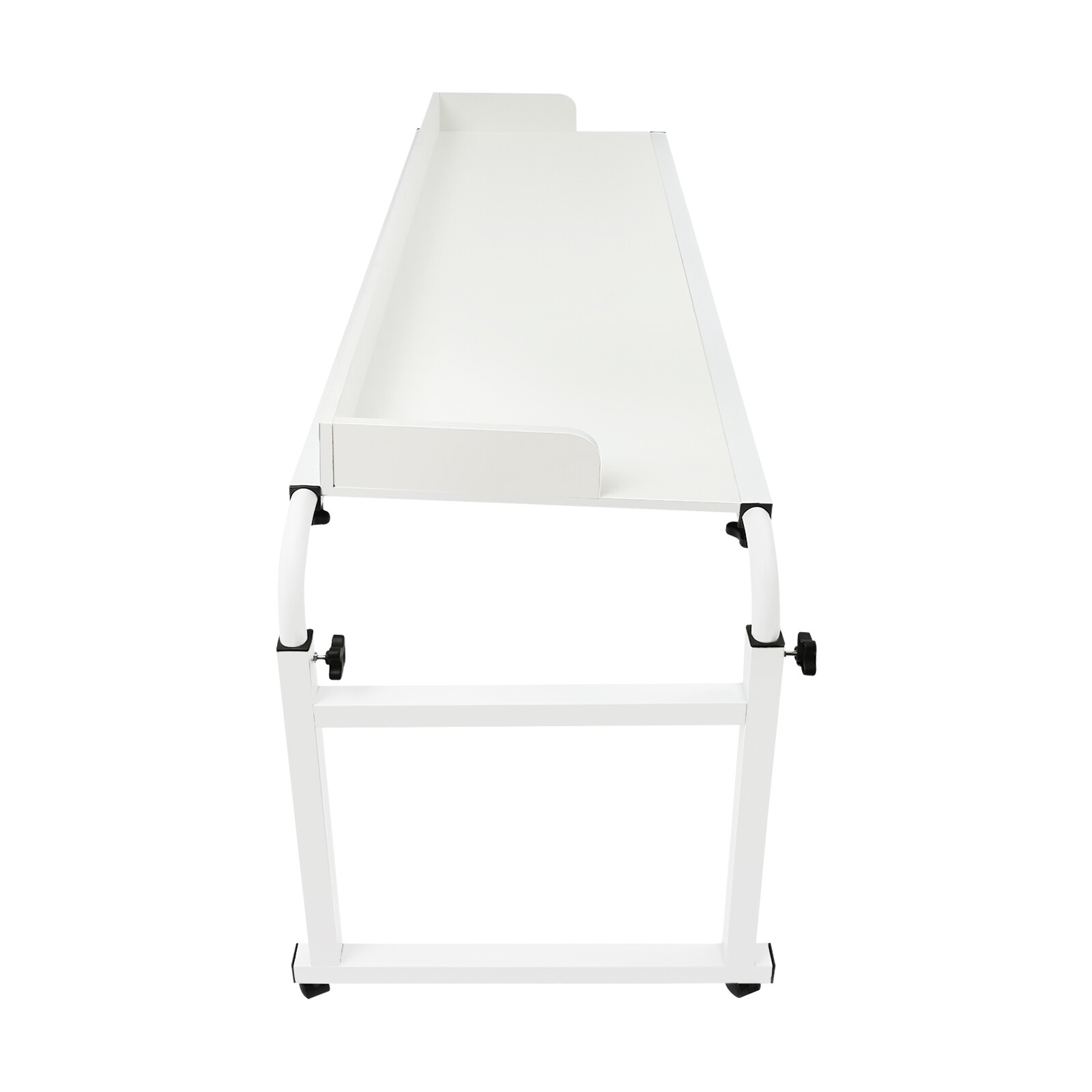 47.2*15.7in Overbed Table Height Adjustable Over Bed Desk with 4 Wheels White US