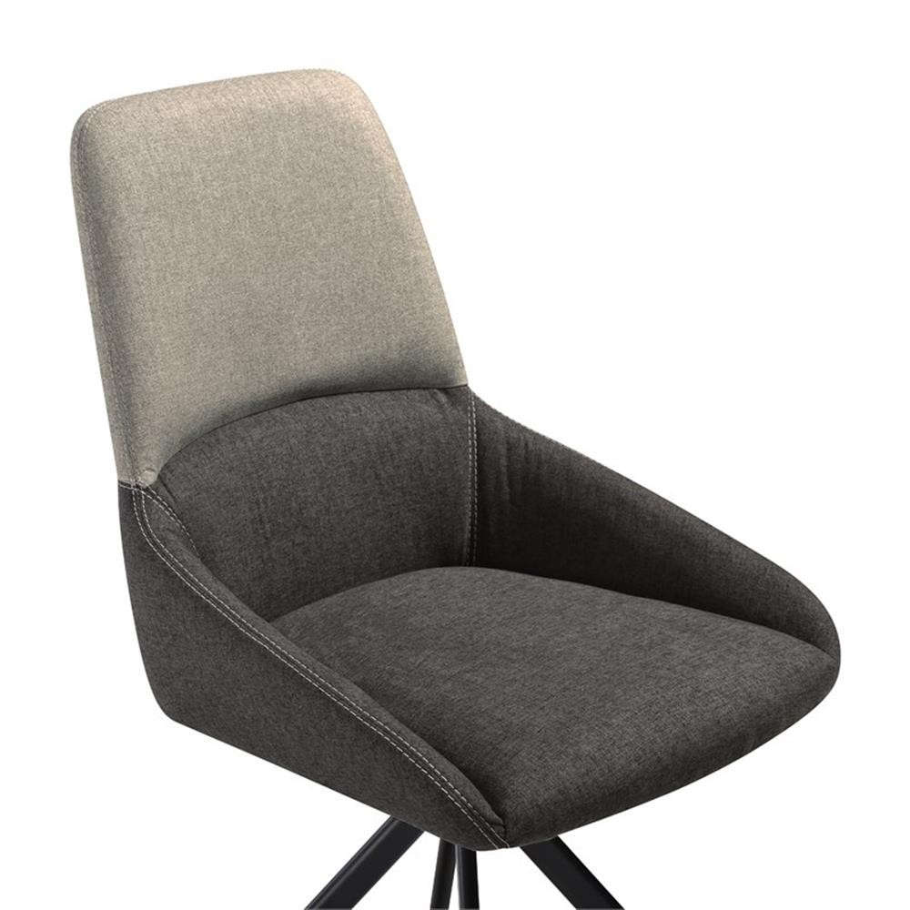 Alora Maverick 5 Piece Extendable Dining Set with Two-Tone Gray Fabric Chairs