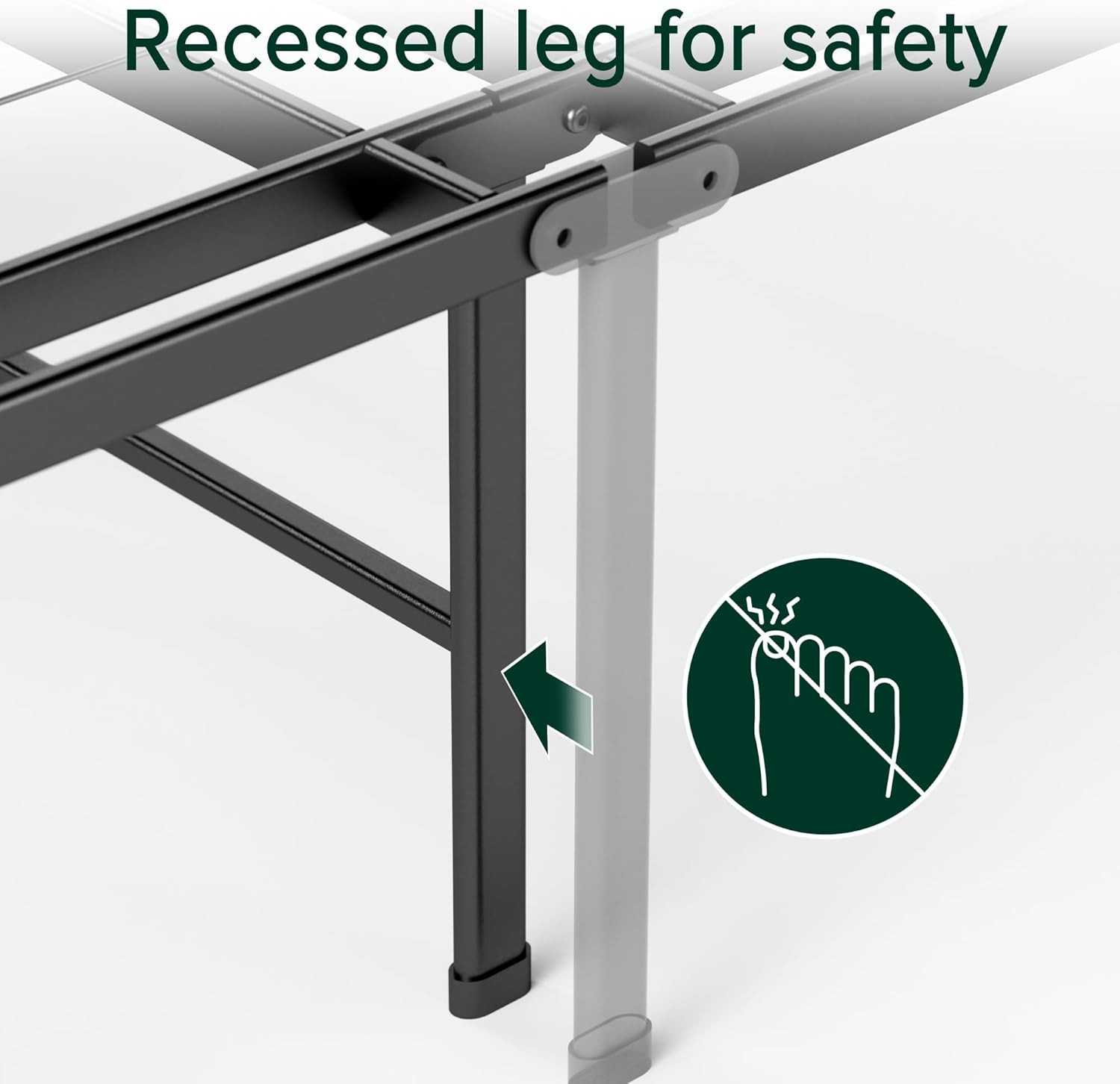 Heavy Duty 18″ Metal Platform Bed Frame – No Box Spring Needed, Queen Size