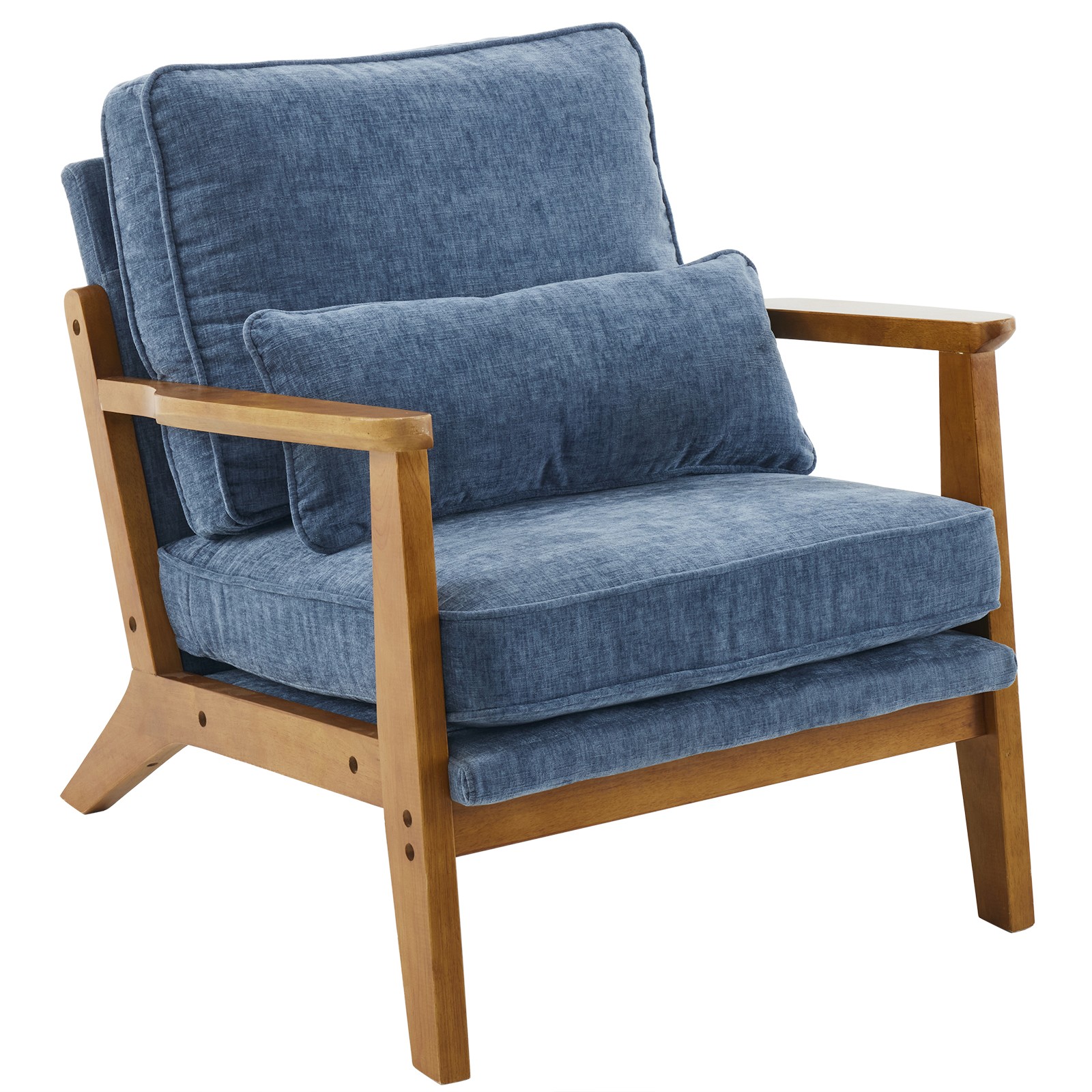 Mid-Century Lounge Chair Linen Fabric Armchair 28.3″L x 31.5″W x 29.5″H