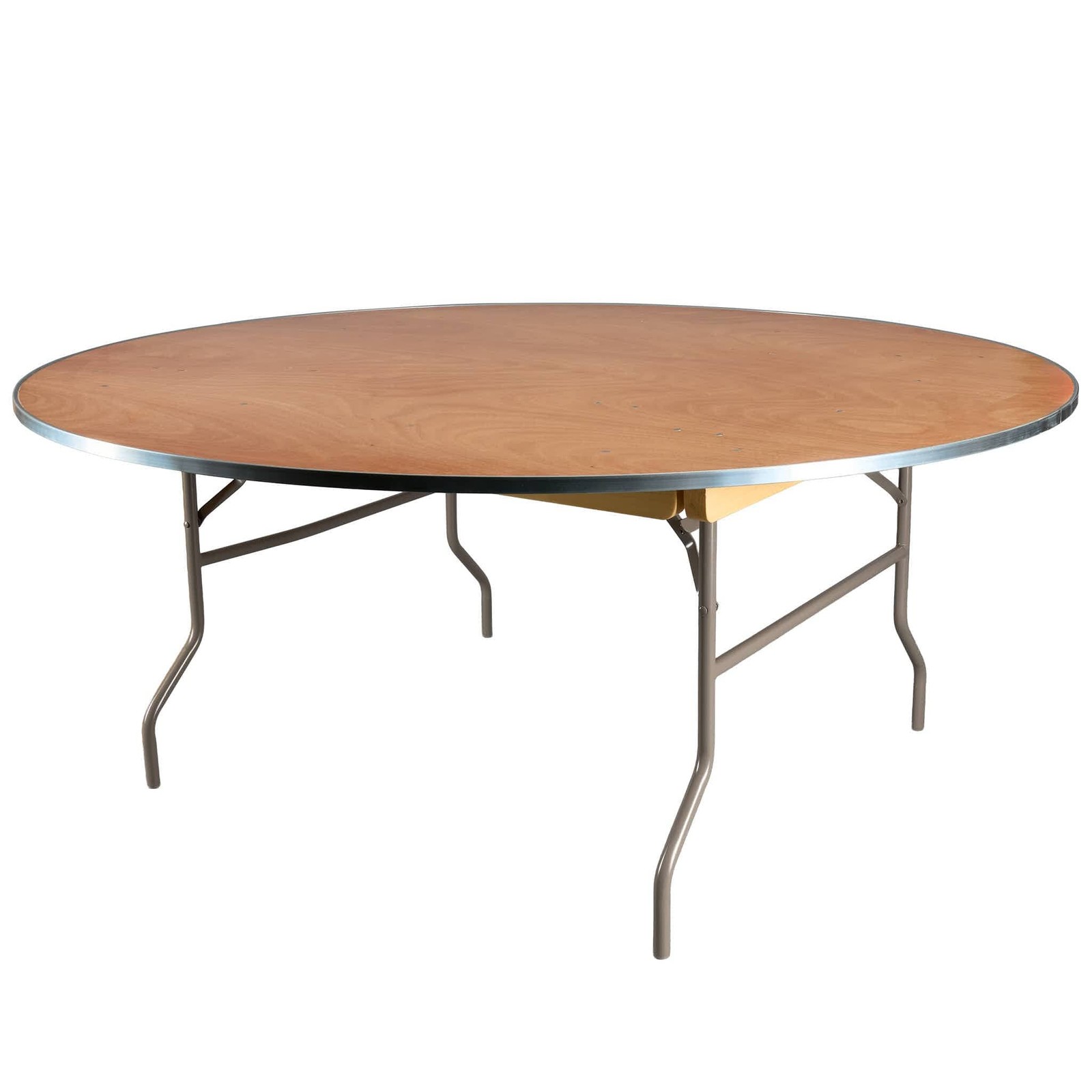 72″ (6 Foot) Round Heavy Duty Metal Edge Plywood Folding Banquet Table-Chivari