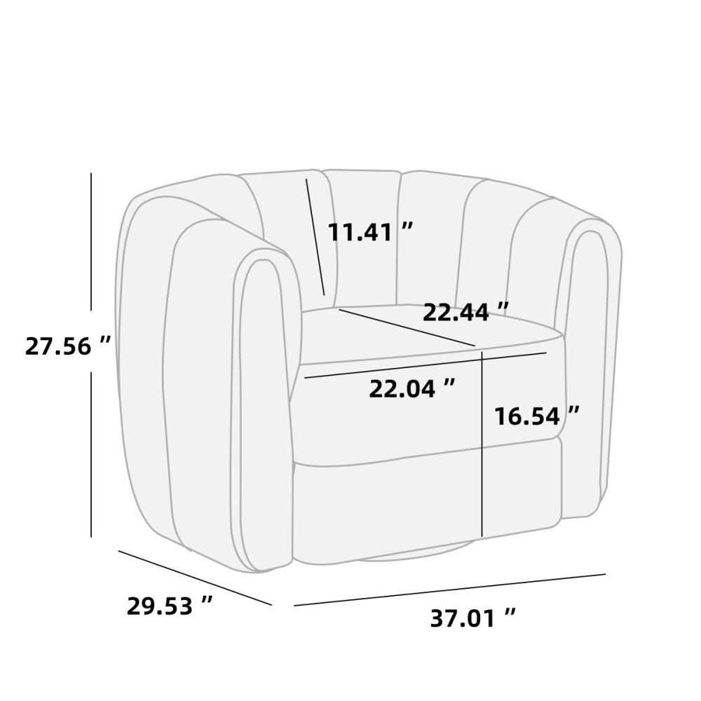 360 Degree Swivel Accent Chair Modern Armchair Reading Chair for Living Room