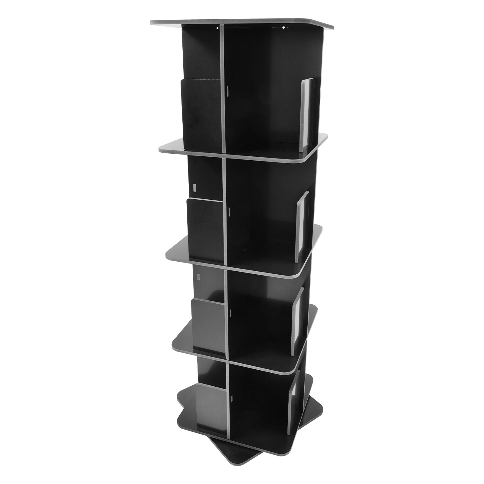 4 Tier 360° Rotating Bookcase Standing Shelf Corner Bookcase Office Shelf 50.5in