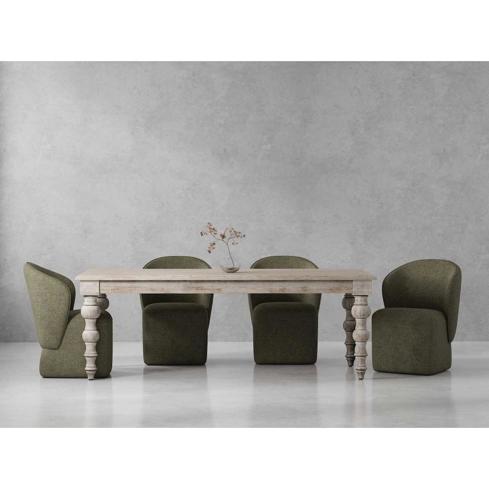 Eden Dining 84 In. Rectangular Dining Table With 4 Upholstered Chairs