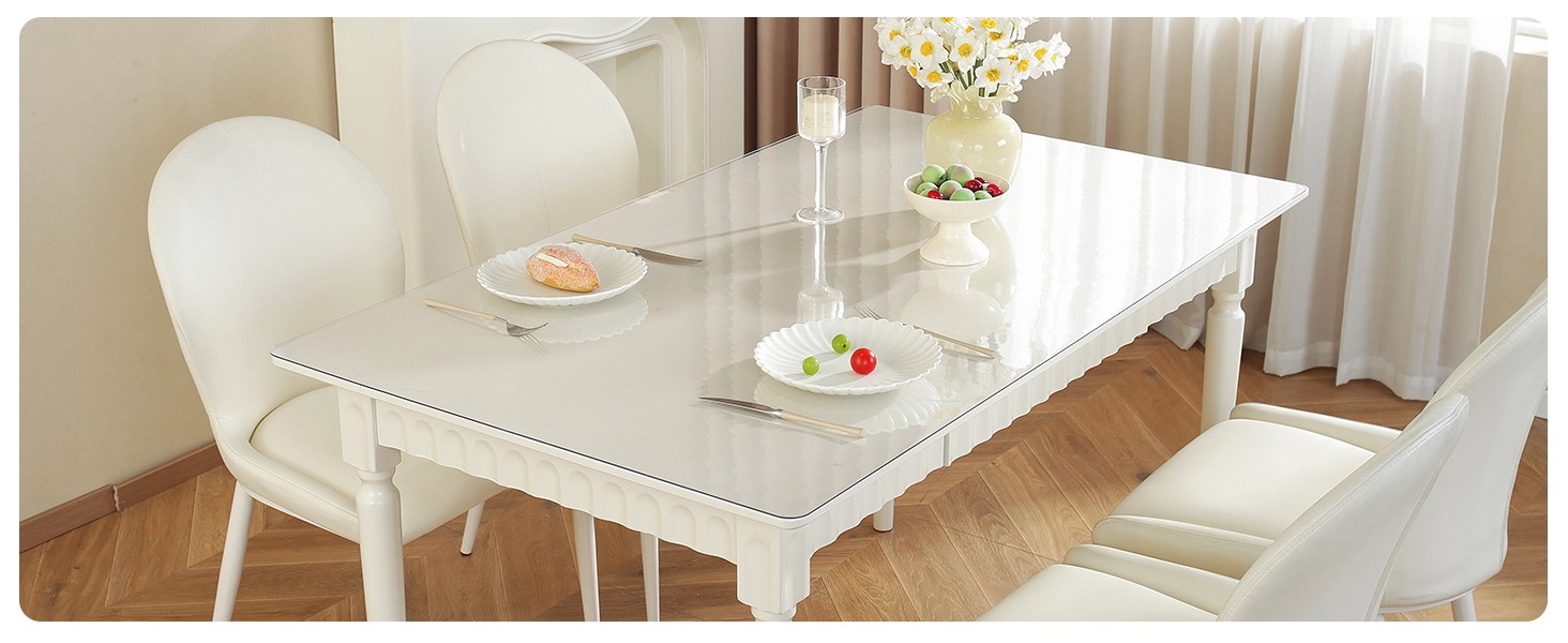Marble-Look Table Protector 42 x 78 in, Waterproof PVC Desk Mat | Waterproof &