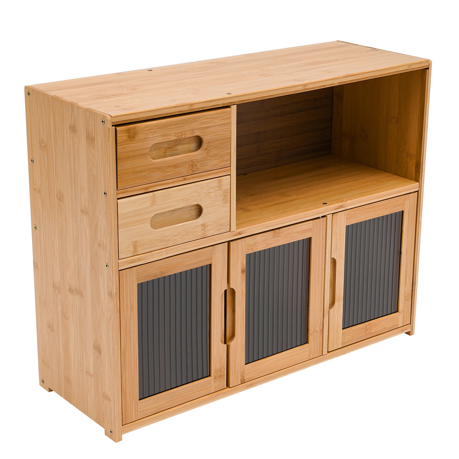 Home Wood Storage Cabinet Kitchen Storage Cabinet Floor Mount Pantry Cabinet