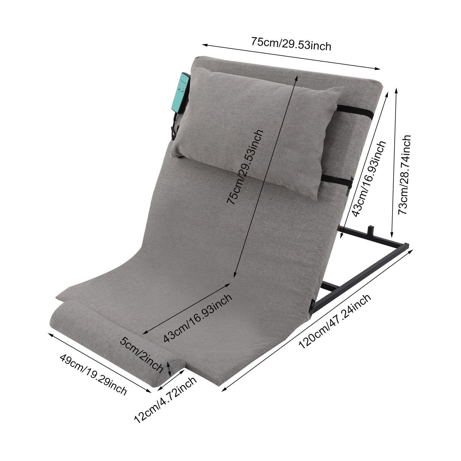 Electric Assisted Wake-up Relax Bed Electric Lifting Mattress Bed Backrest Grey