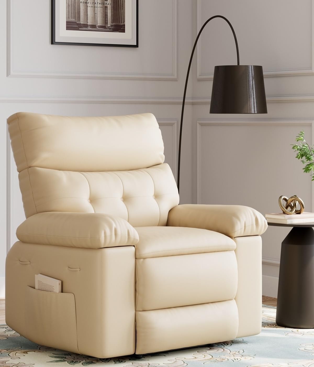Oversized Manual Recliner Chair, PU Leather 400LB Capacity &Wide Seat Multicolor