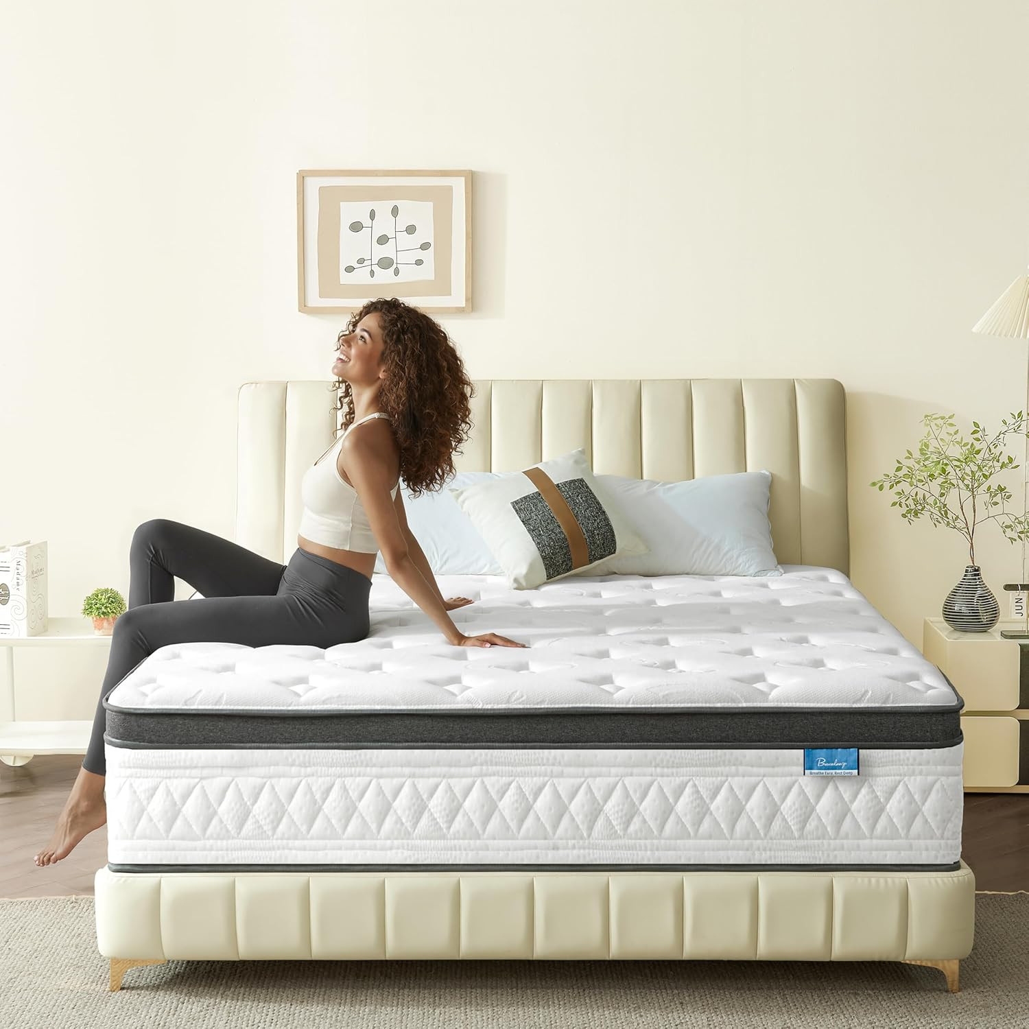 12″ King Size Cooling Gel Memory Foam Hybrid Mattress – Medium Firm, CertiPUR-US