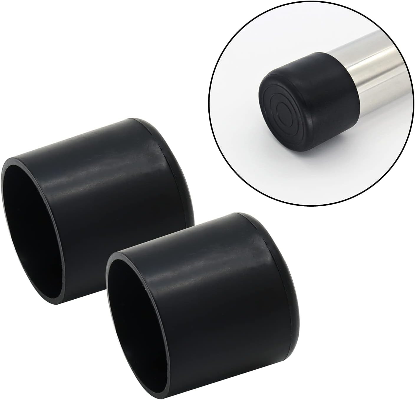 24PCS Chair Leg Tips Caps 1 Inch Inner Diameter Non-Slip Rubber Chair Leg Black
