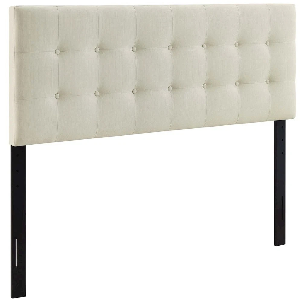Emily Upholstered Fabric Full Headboard ivory