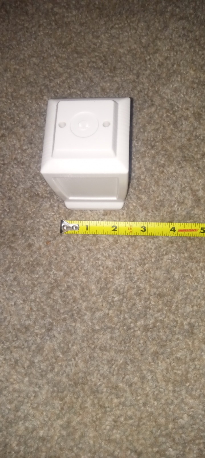 Off white plastic furniture legs. Square (cube) shape. 3.5 inches hi. 2.5 wid