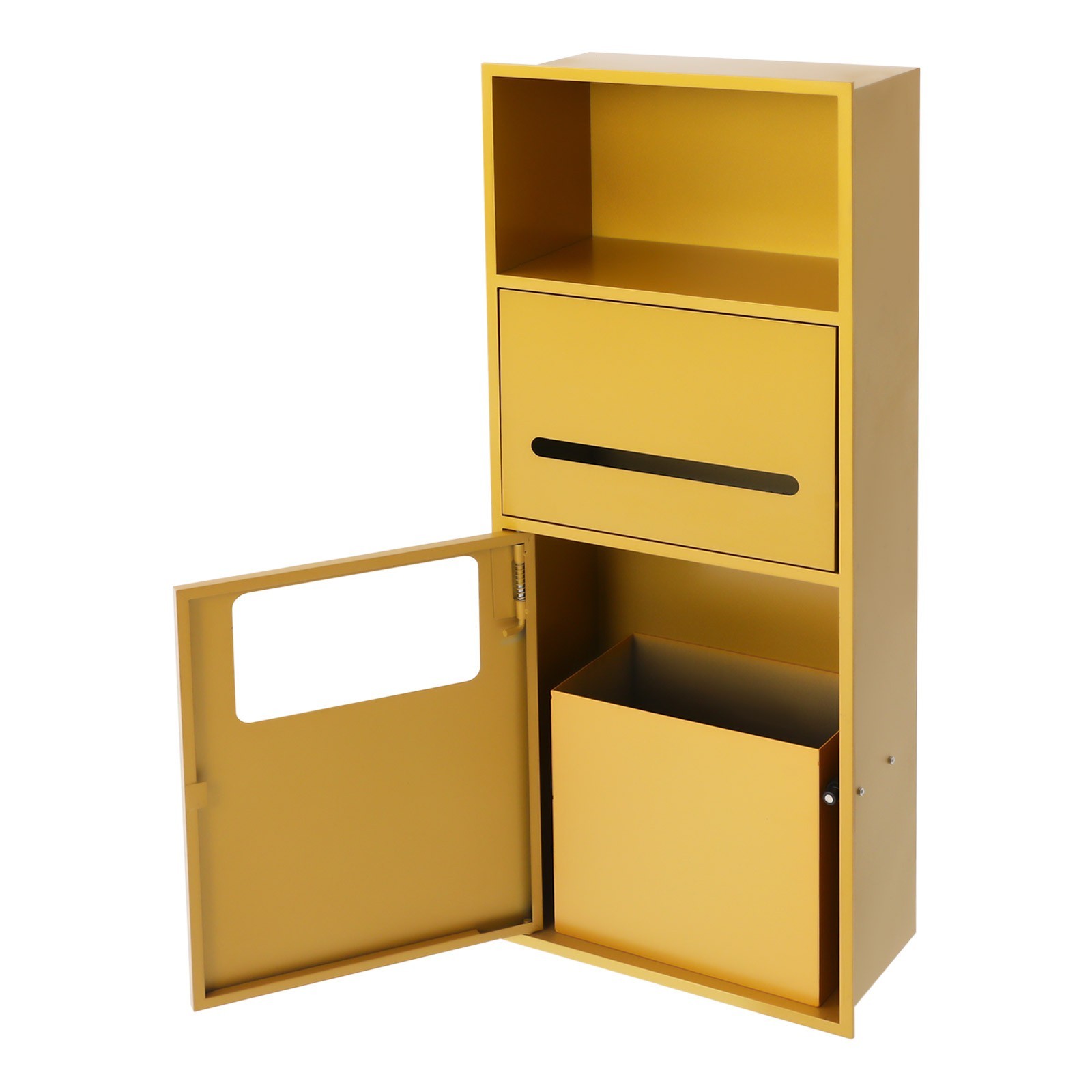 Shower Bathroom Trash Can, In-wall Trash Bin Cabinet, Storage Cabinet gold