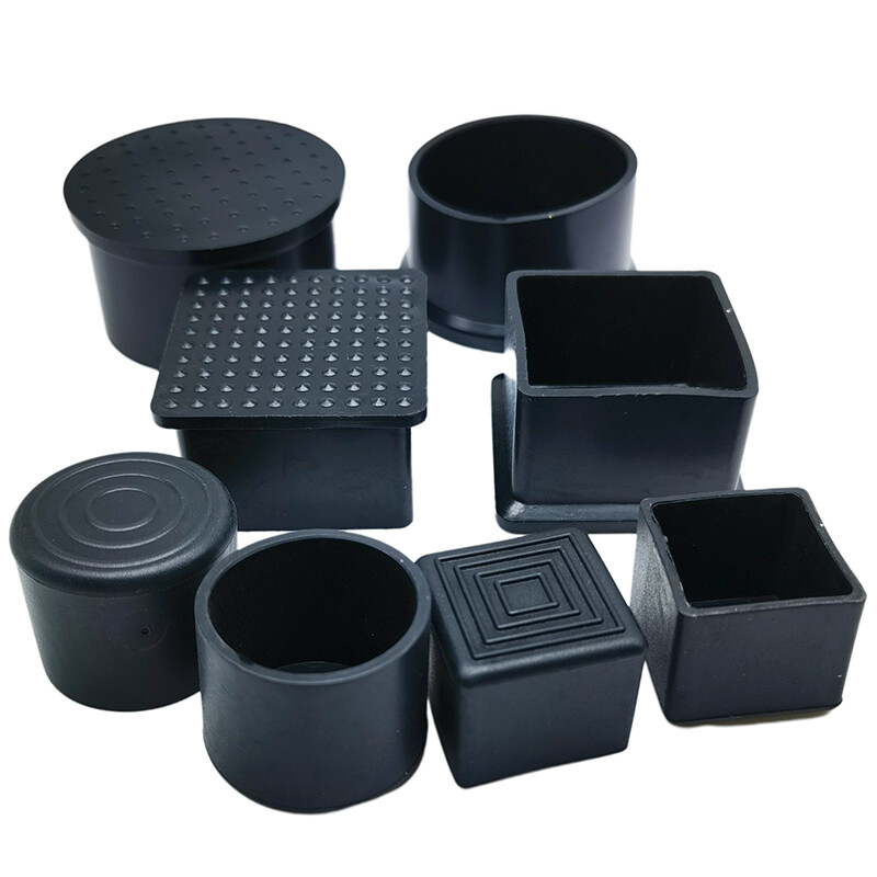 Round/Square Plastic End Cap Black,Caps Tube Pipe PVC Blanking Cover Table Feet