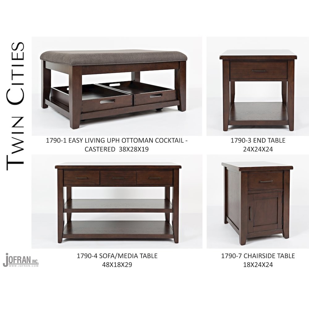 Twin Cities Contemporary Brown End Table