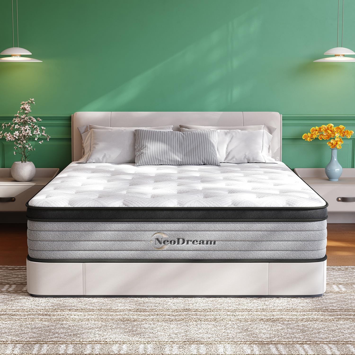 Queen Mattress, 12 Inch Hybrid Matress with Memory Foam & Individual Pocket