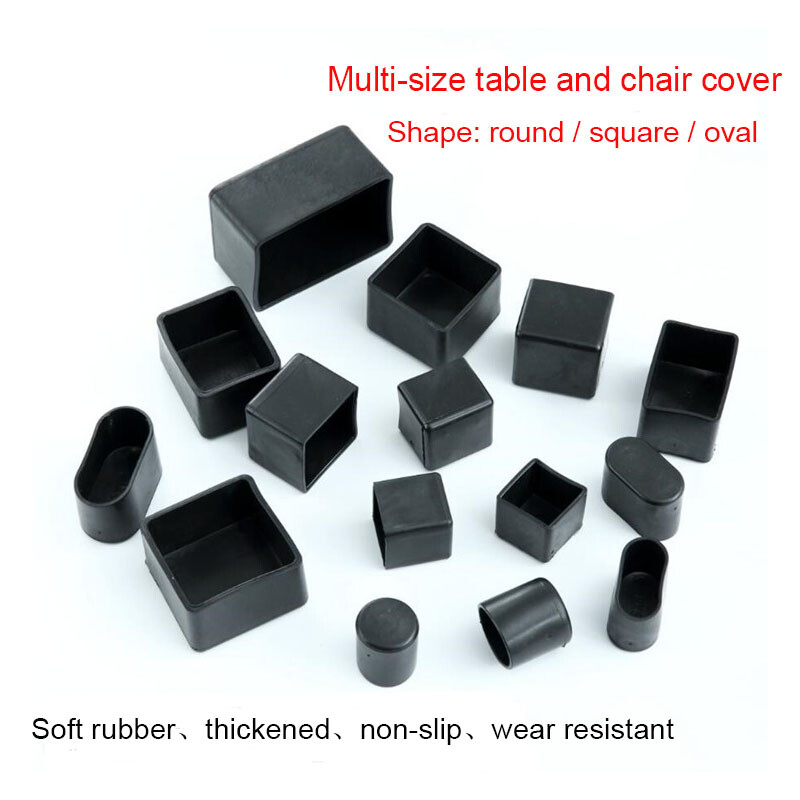 Black Rubber Chair Table Feet Furniture Round/Square/Oval All Sizes Cover Caps