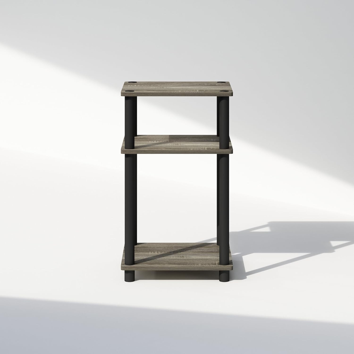 JUST Night Stand, 3-Tier Turn-N-Tube Nightstand, Toolless Bedside Table, End