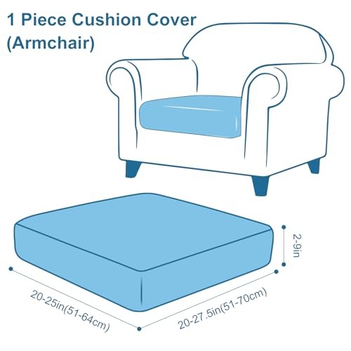 Printed Couch Cushion Covers, Stretch Soft Couch Covers for Sofa, 1 Pack Mocha