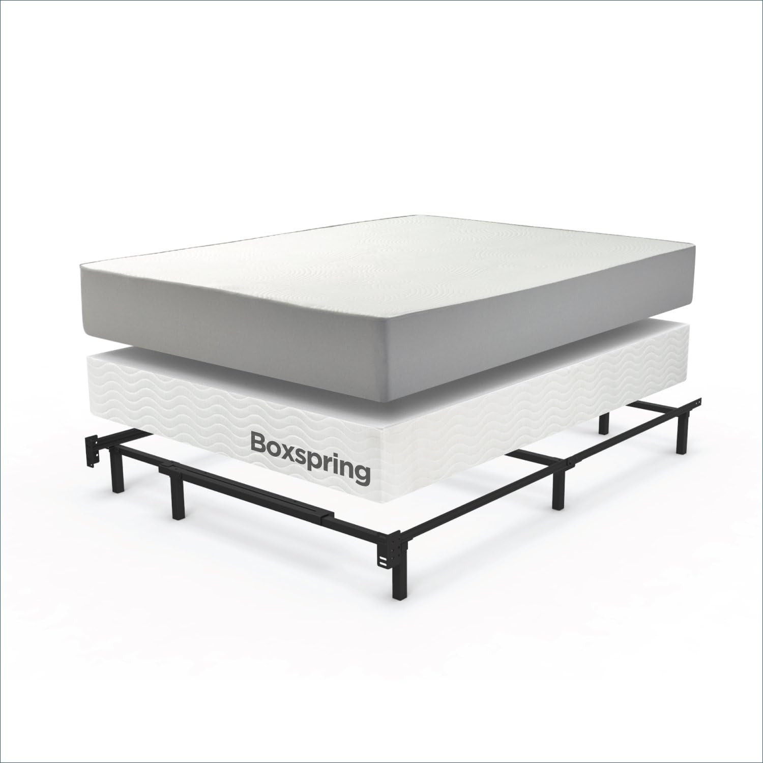 Adjustable Black Steel Bed Frame, Twin Full or Queen Size, Bedroom Furniture