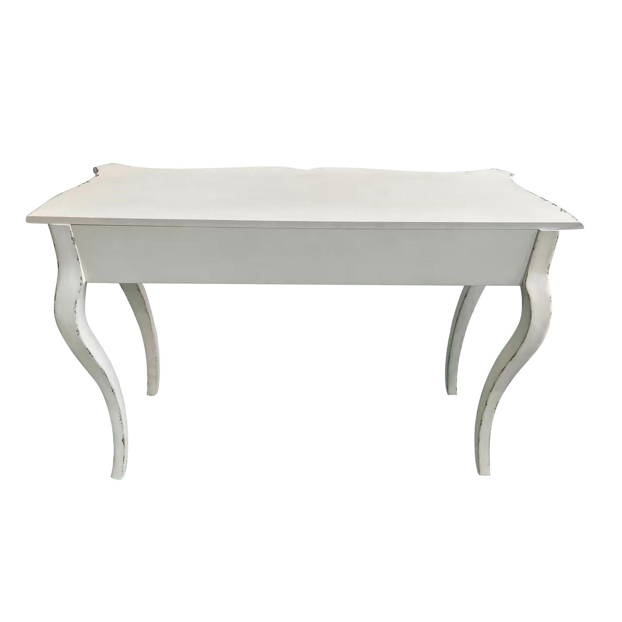 Distressed Console Table 46″ Decorative Foyer Table w/Wood Carvings &Curved Legs