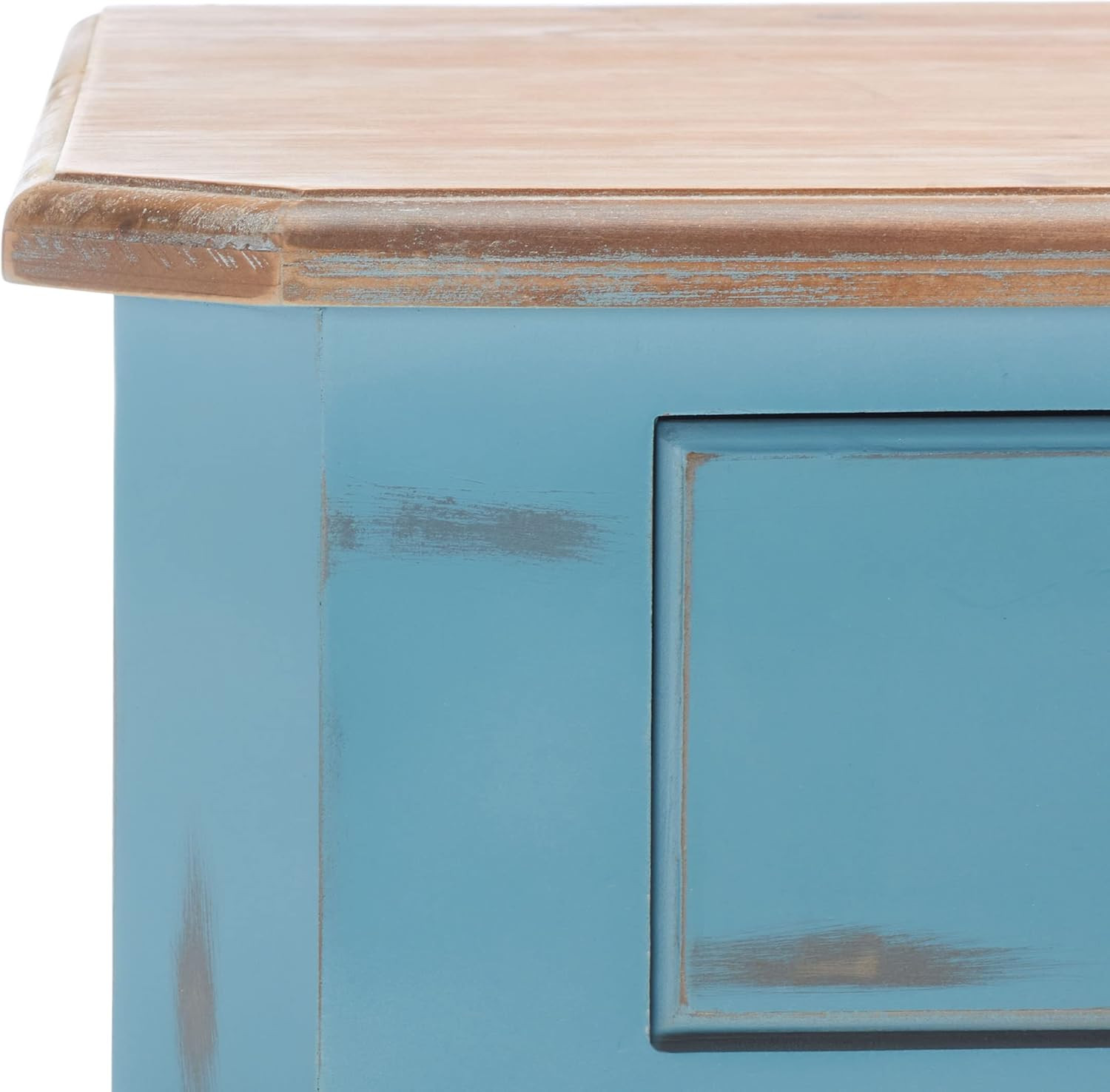 Stylish Blue and Oak Console Table for Home Decor