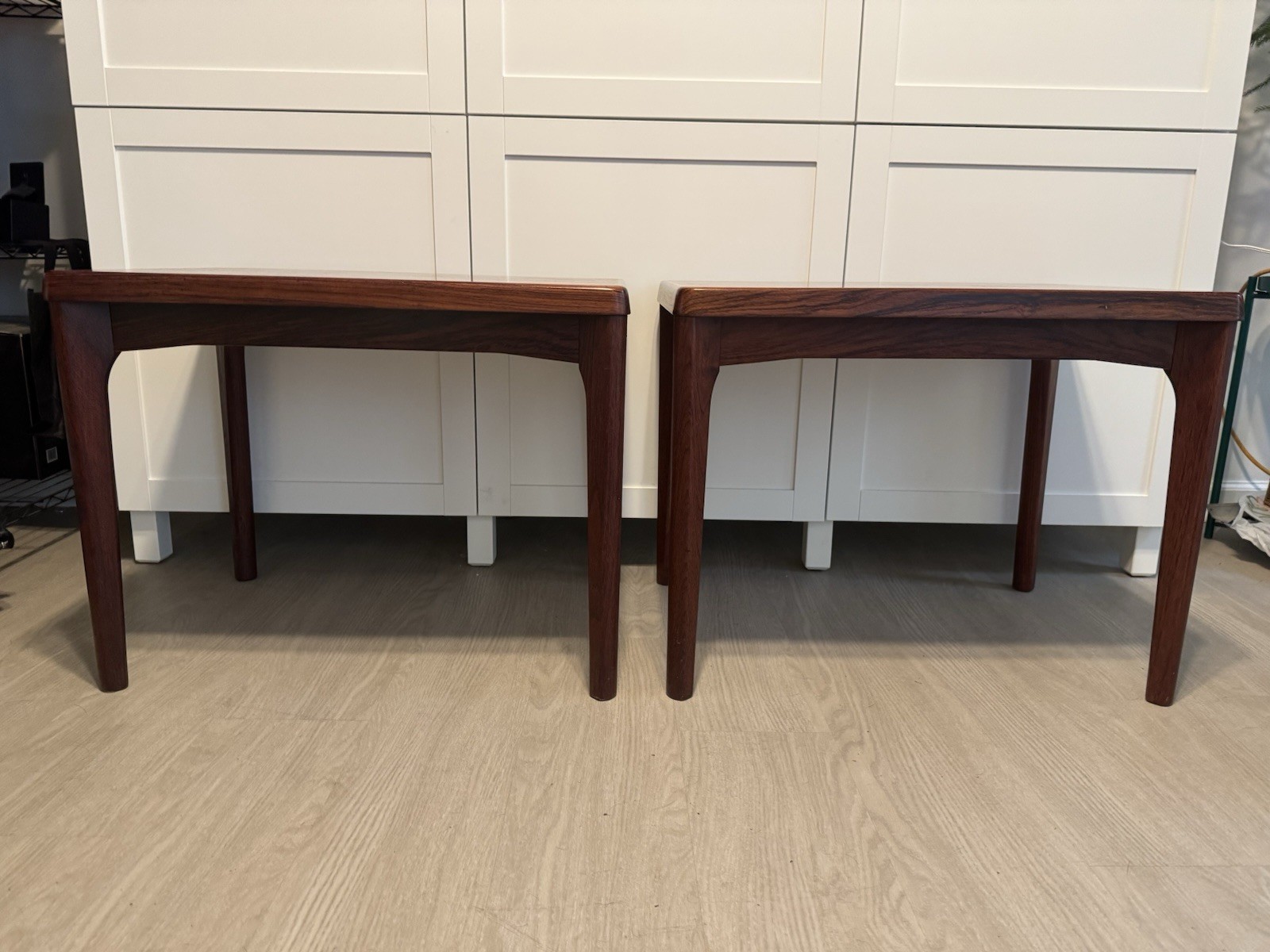 Vejle Stole- og Møbelfabrik Danish Rosewood End & Side Tables Pair Dark Wood