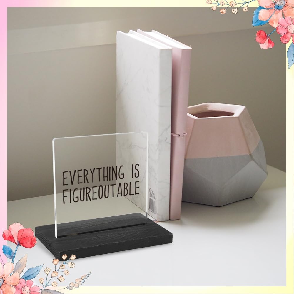Motivational Office Desk Decor for Women, 4 inches x 4 inches, Transparent