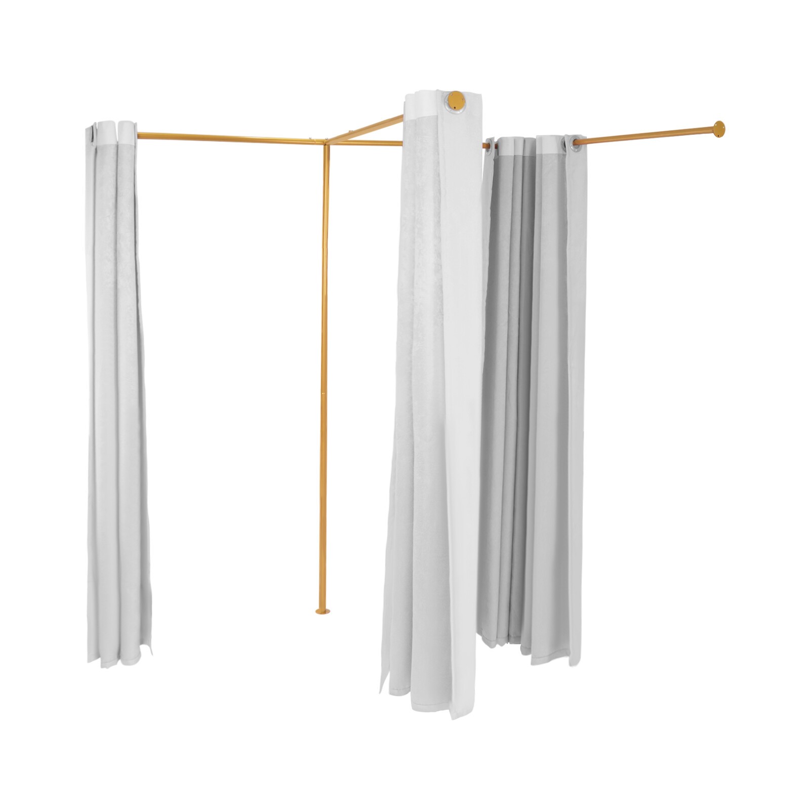 Gray Clothes Store Corner Changing Room F-shaped Double Fitting Room 2m* 1m* 2m~