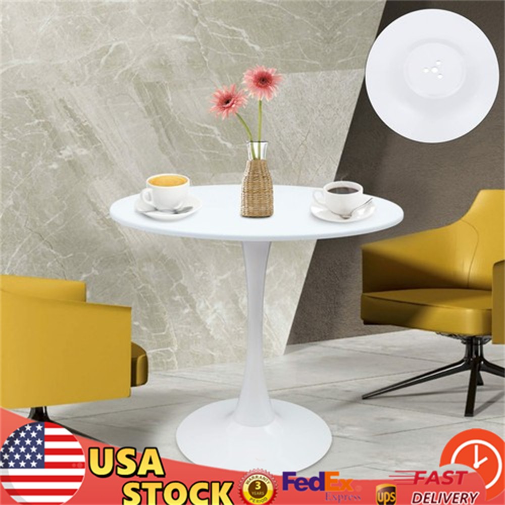 Round Tulip Pedestal Dining Table Mid-Century Modern Coffee Leisure Table White