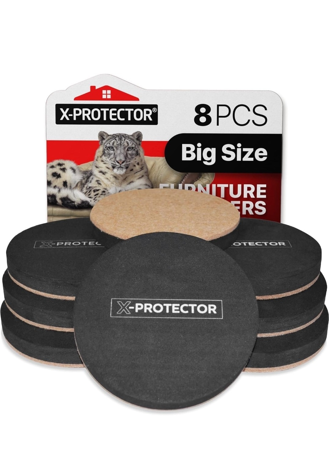 Felt Furniture Sliders Hardwood Floors X-PROTECTOR – 8 PCS 4 3/4 Inch Furniture
