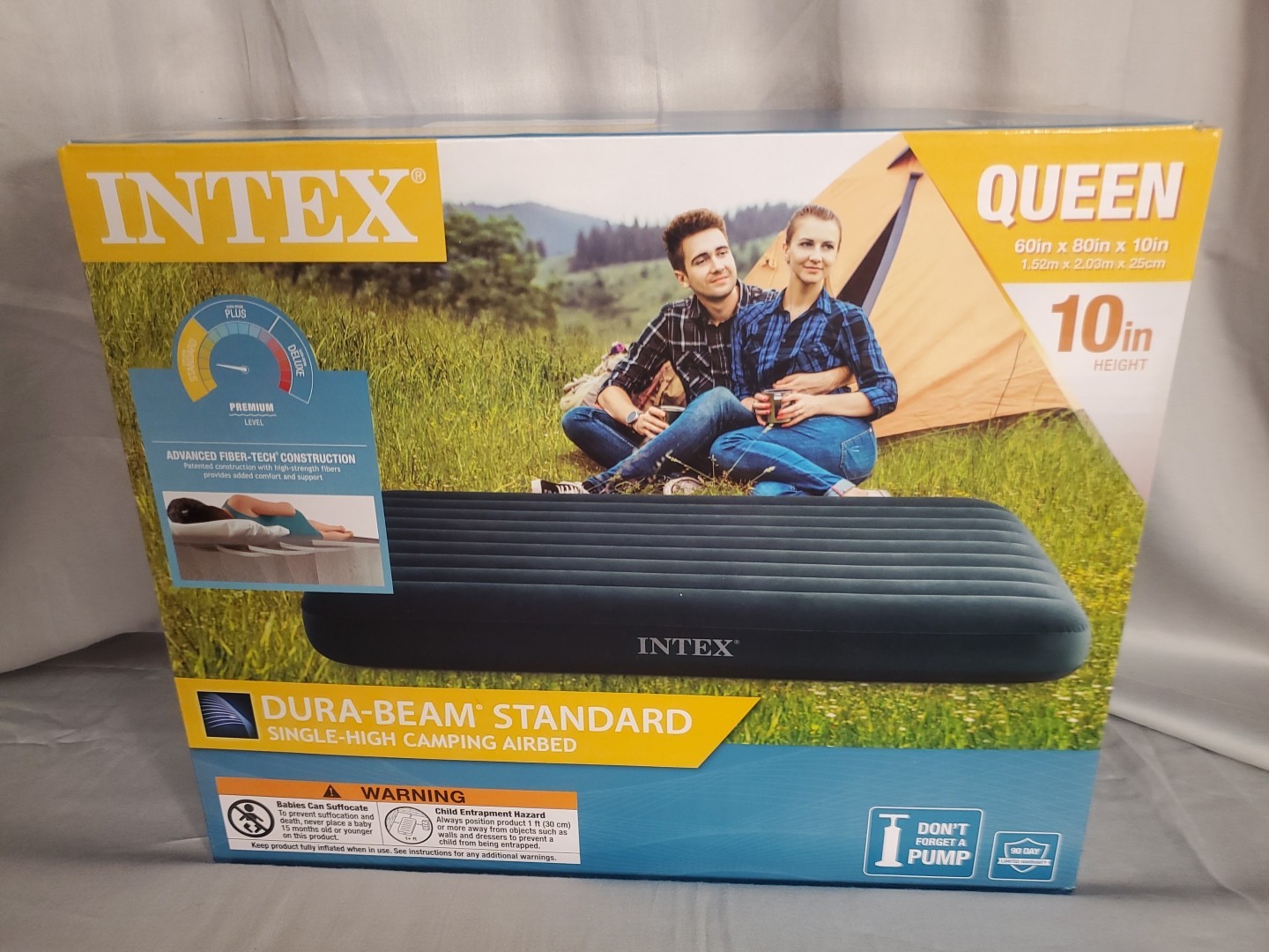 Intex Single-10” High Airbed Air Mattress Dura-Beam Standard Queen NEW/Sealed