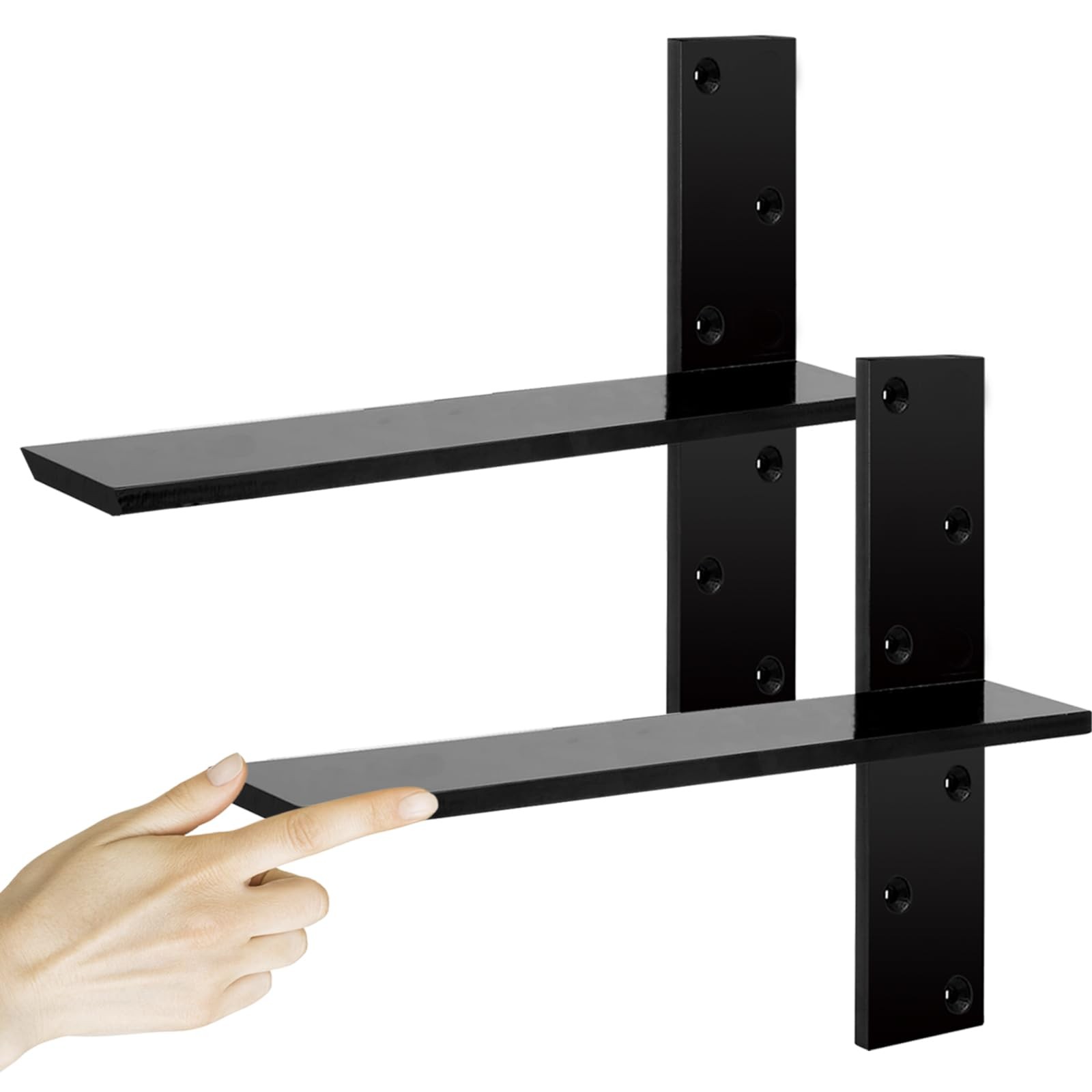 3/8″ Thick HeavyDuty Floating Shower Bench Brackets 16″ L x 2.5″ W Wall Moun…