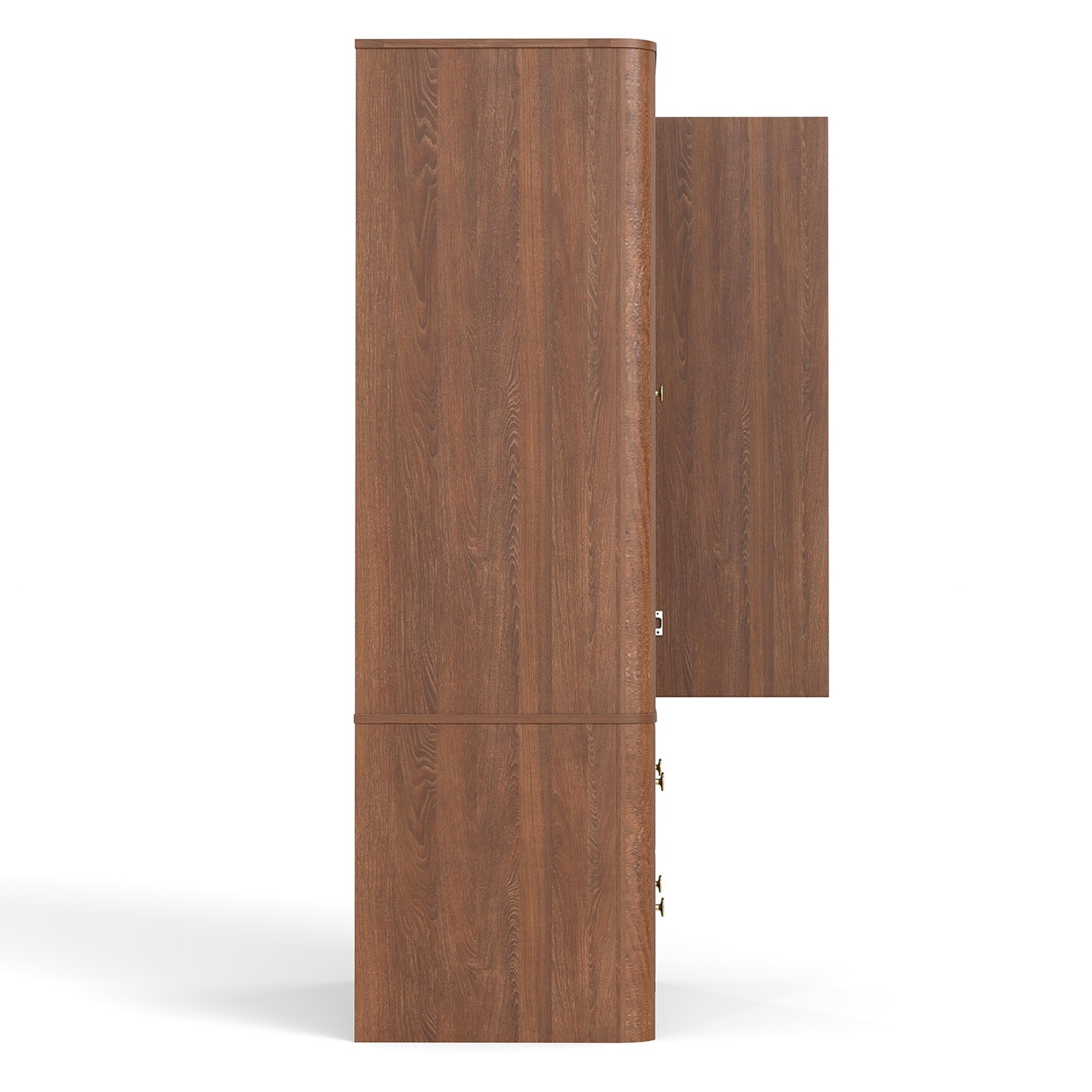Wood Armoire Wardrobe Hanging Rod Closet Storage Cabinet Clothes Organizer