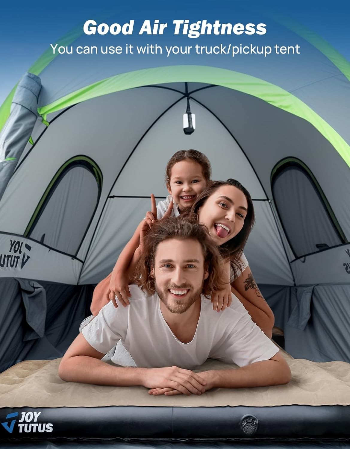 Colchón inflable para caja de camioneta 5.5–5.8 ft con bolsa y portavasos