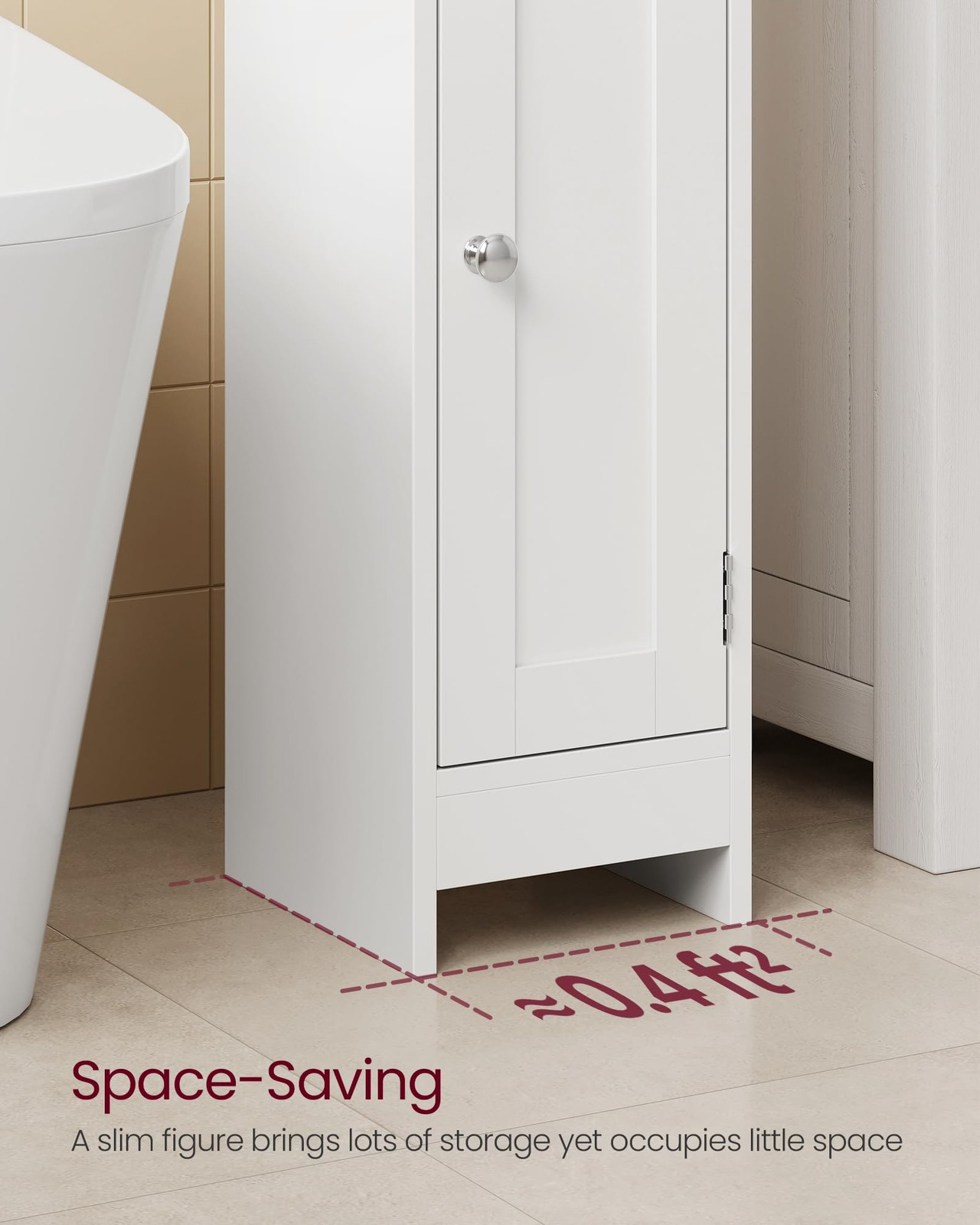 Small Storage Corner Floor Cabinet with Door, 7.9 x 7.1 x 31.5 Inches, Narrow…