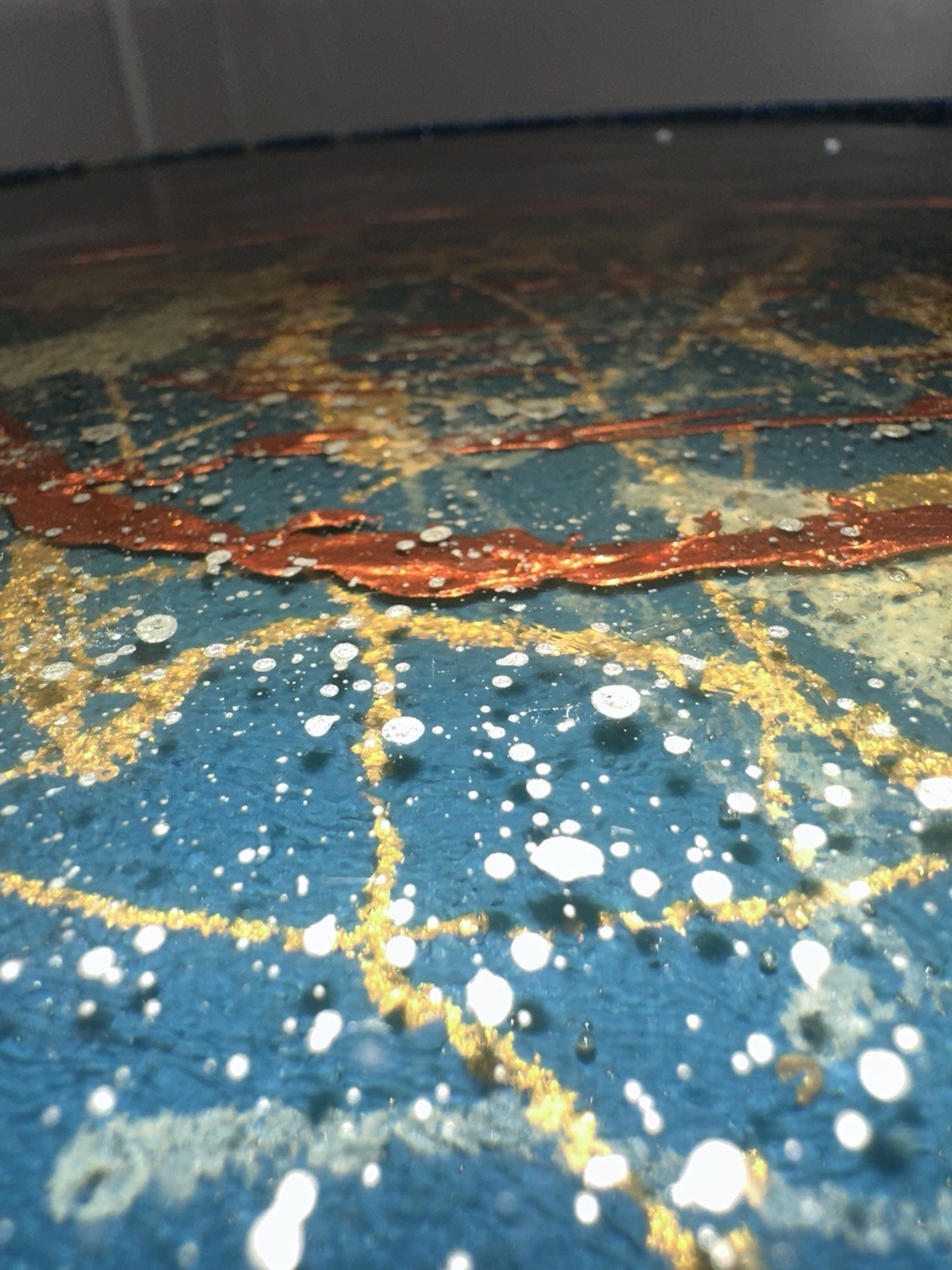 New, one of a kind, Custom made epoxy end/side table