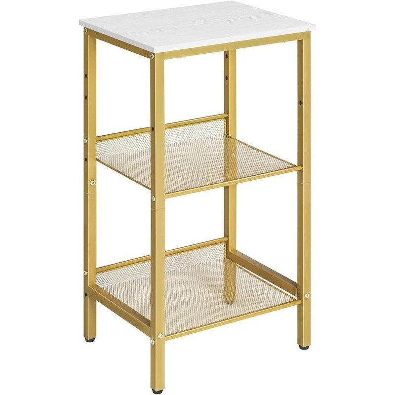 Industrial Style Tall Side Table Adjustable Storage End Table Nightstand New