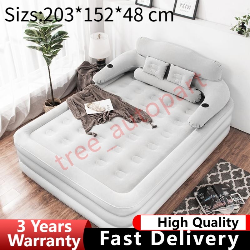 Inflatable Air Mattress King Size with Electric Pump & Built-in Pillow Blow UP