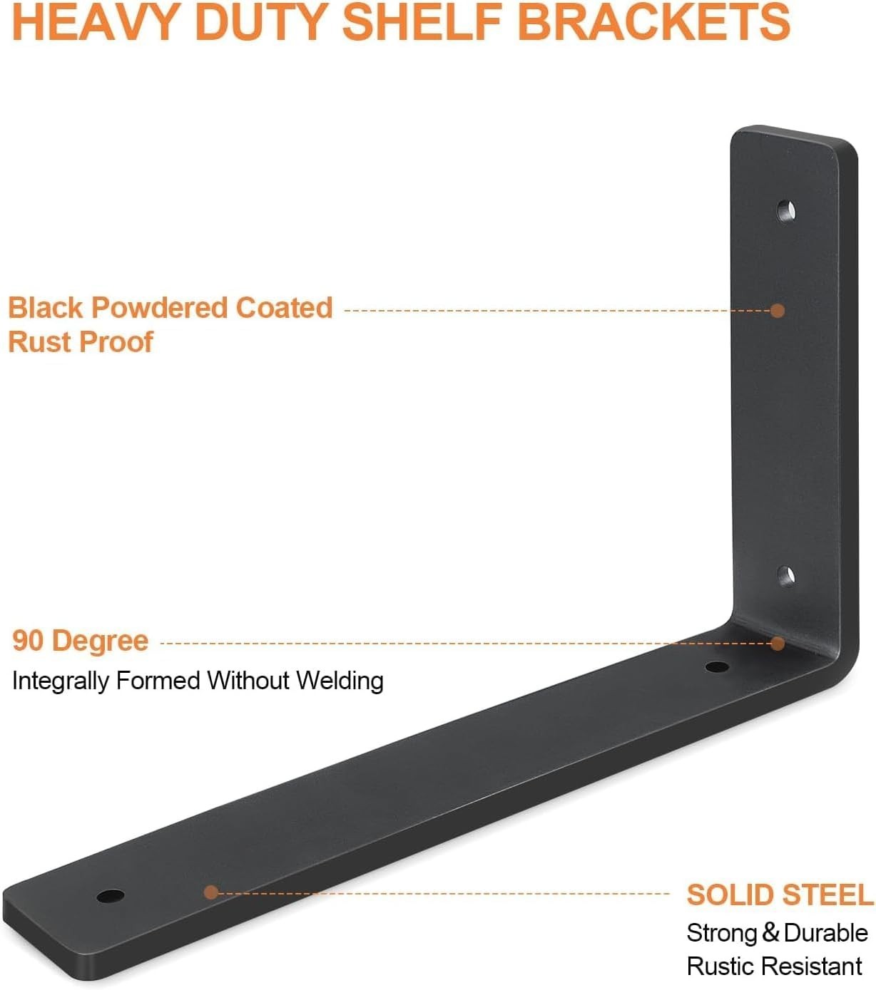 Sturdy 10-Inch Floating Shelf Brackets – 6 Pack with Mounting Hardware Included