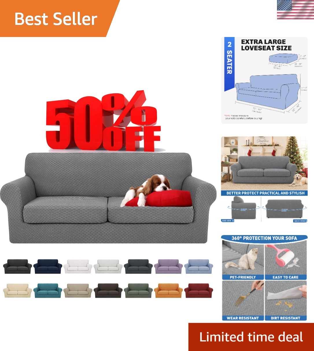 Latest Checkered 3 Pieces Couch Covers for 2 Cushion Couch High Stretch Sofa …