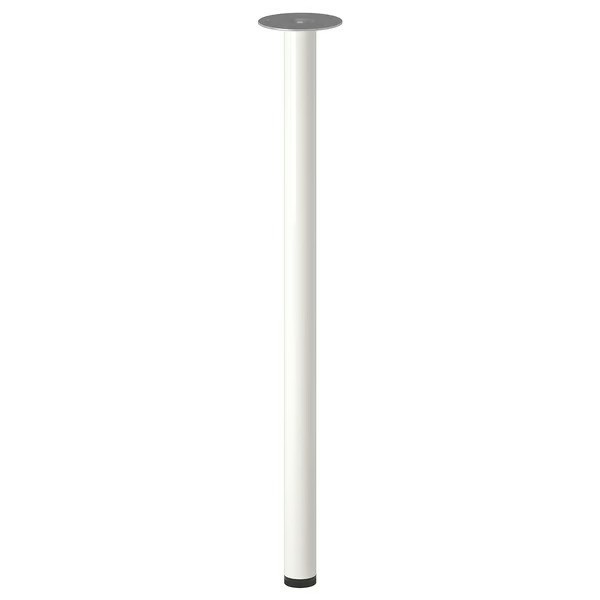 IKEA ADILS Table Leg White Steel Adjustable Foot 27.5 in Desk Table Replacement