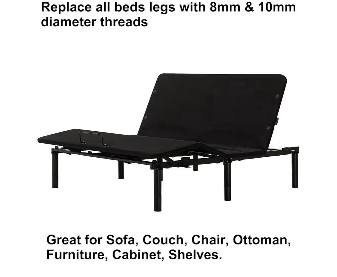 Adjustable Metal Legs risers for Furniture Cabinet Height 7″ to 11″ Set 6 *read*