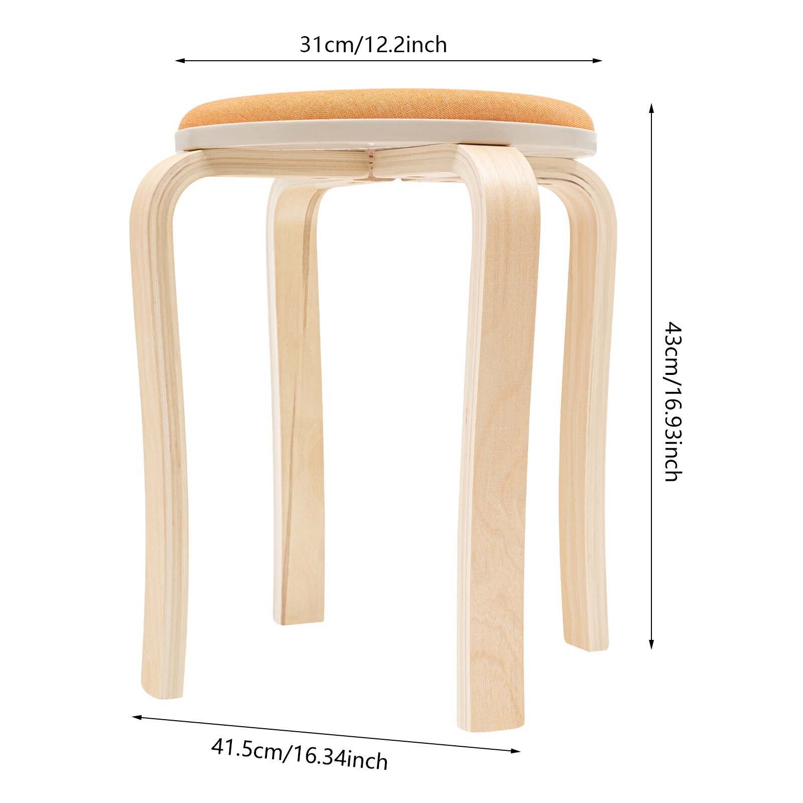 Stackable Stools, Stackable Round Stools, Set of 8 Stacking Wooden Stools NEW