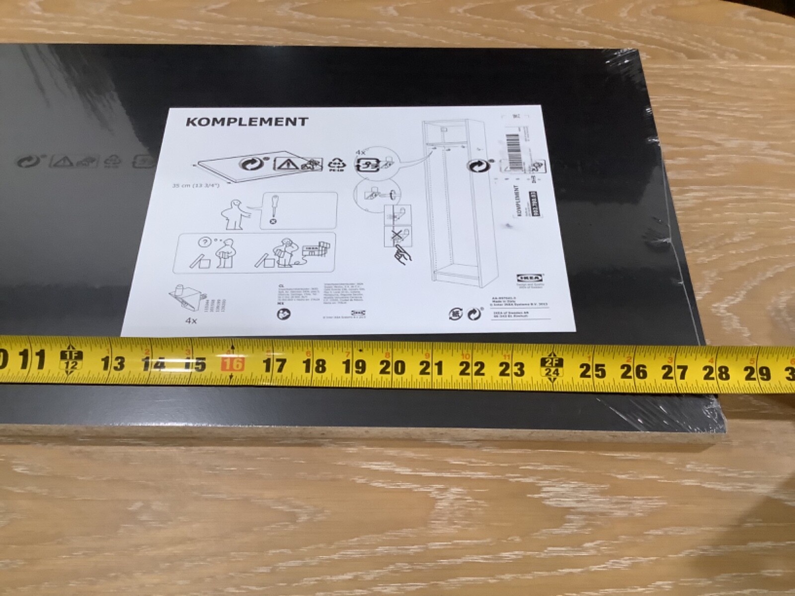IKEA KOMPLEMENT Shelf Black-brown 29 1/2X 13 3/4” 902.780.03 FOR PAX WARDROBE