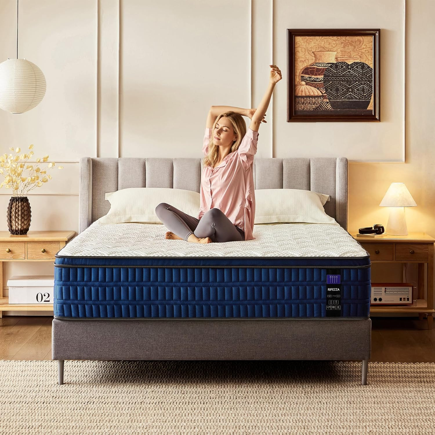 14″ Hybrid Mattress – Medium-Firm Gel Foam & Pocket Coils, Cooling Euro Top