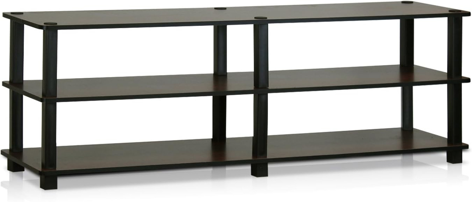 Turn-S-Tube No Tools 3-Tier Entertainment TV Stands, Dark Brown and Black, Squar