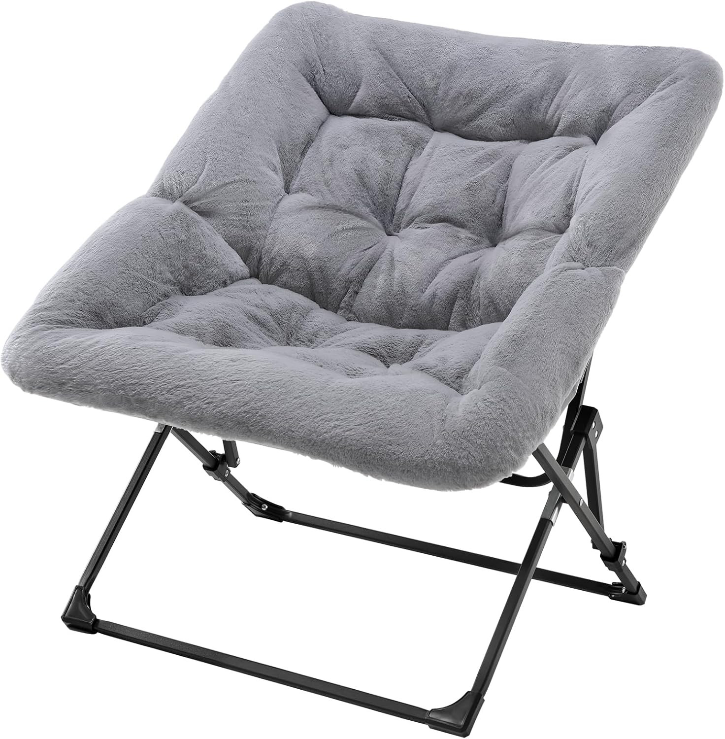 Oakham Comfy Chair for Adults, Soft Faux Fur Folding Lounge for Bedroom Living R