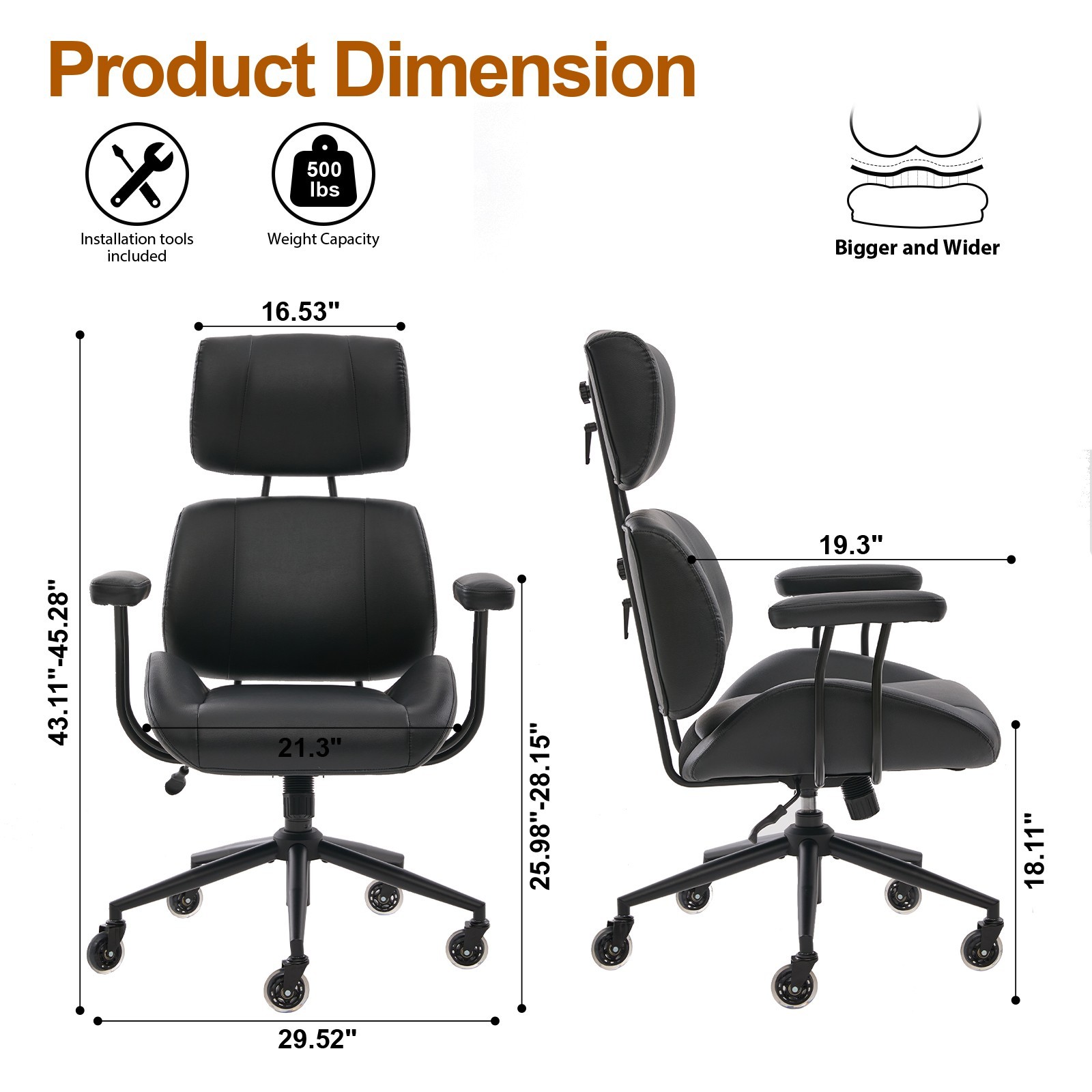 Ergonomic High Back Design Executive Computer Desk Chair Home Office Chair.