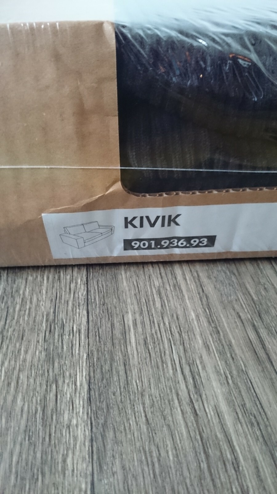 Original SLIPCOVER for KIVIK 2-seat Sofa (74 3/4″ Wide), Tranas Black, NEW